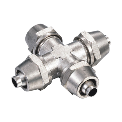 SM-Z□□-0 锁母式十字形联管四通